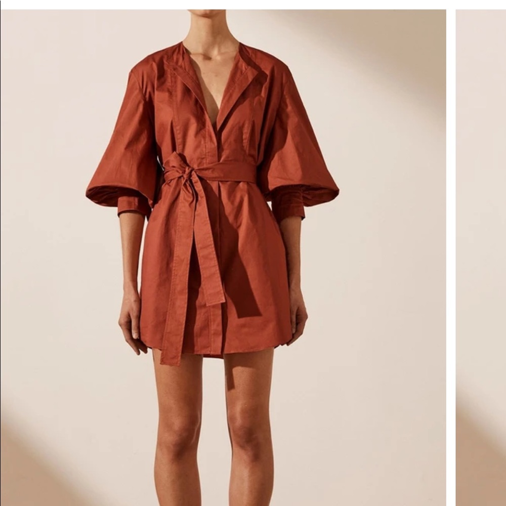 AMAIA BALLOON SLEEVE SHIRT DRESS